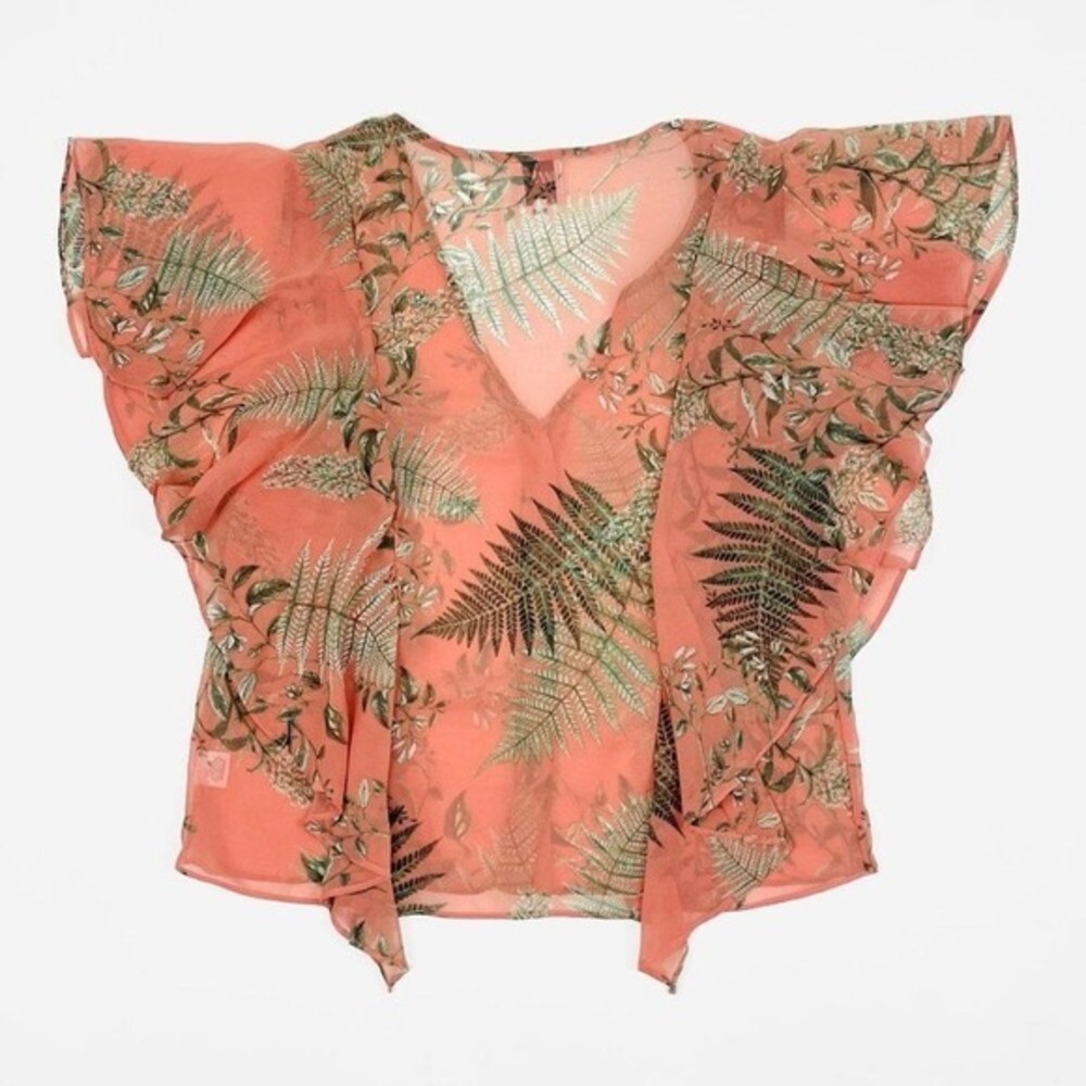 MISA Los Angeles Botanical Print Blouse Size XS Pink Boho Romantic Fairy‎ Summer - Picture 5 of 14